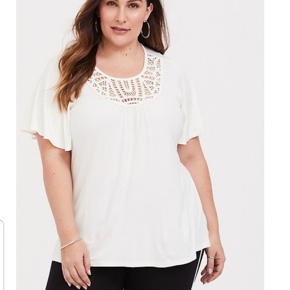 Torrid Tops - Super Soft Ivory Lace Tee